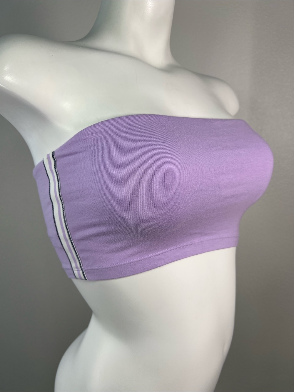 aerie Lavender Strapless Bandeau with Side Stripe Detail SMALL
